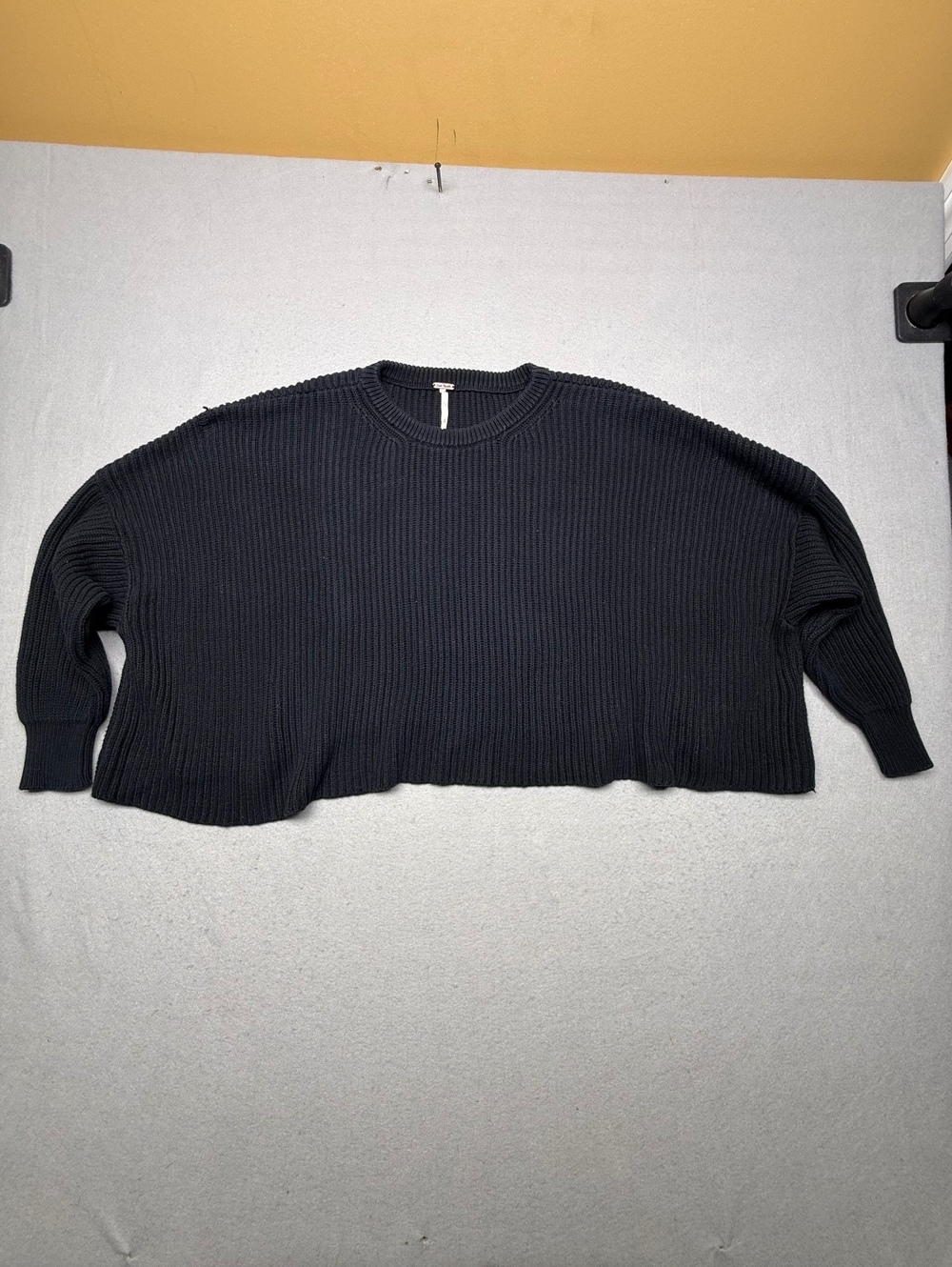 Free People Sweater Women S Black Ribbed Knit Pullover